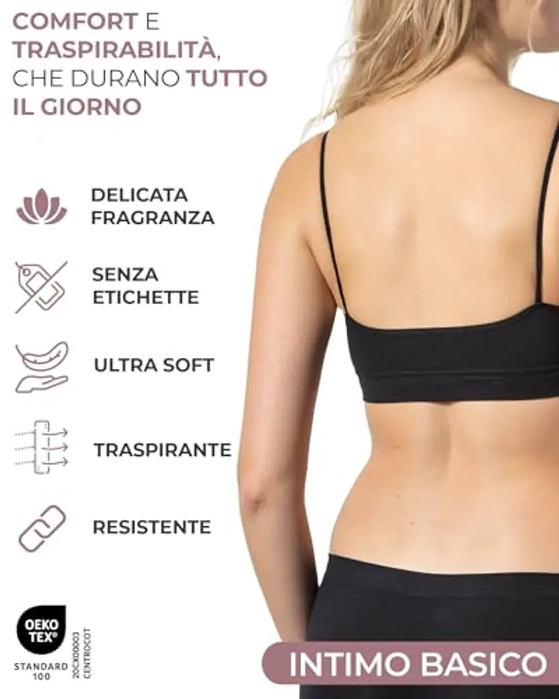 Risalti Bralette Donna Nero 1603497 miniatura 3