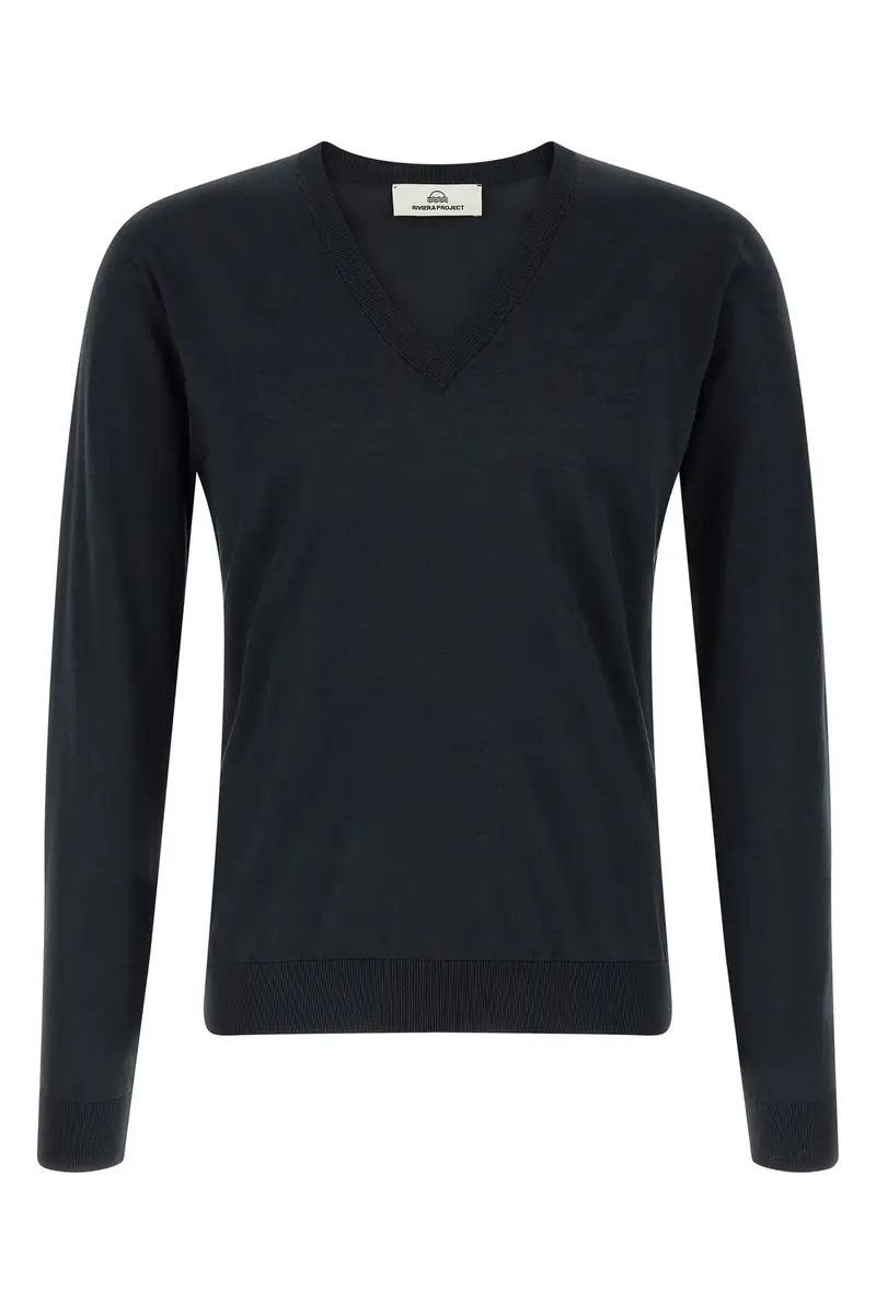 Maglia Cotone Seta Blu