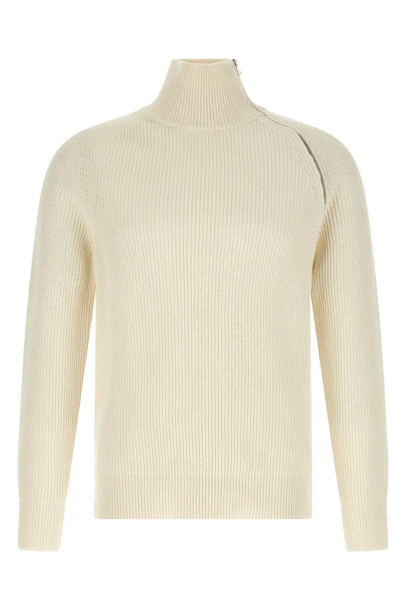 Maglione Zip Bianco