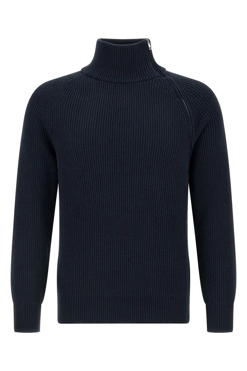 Maglione Zip Blu