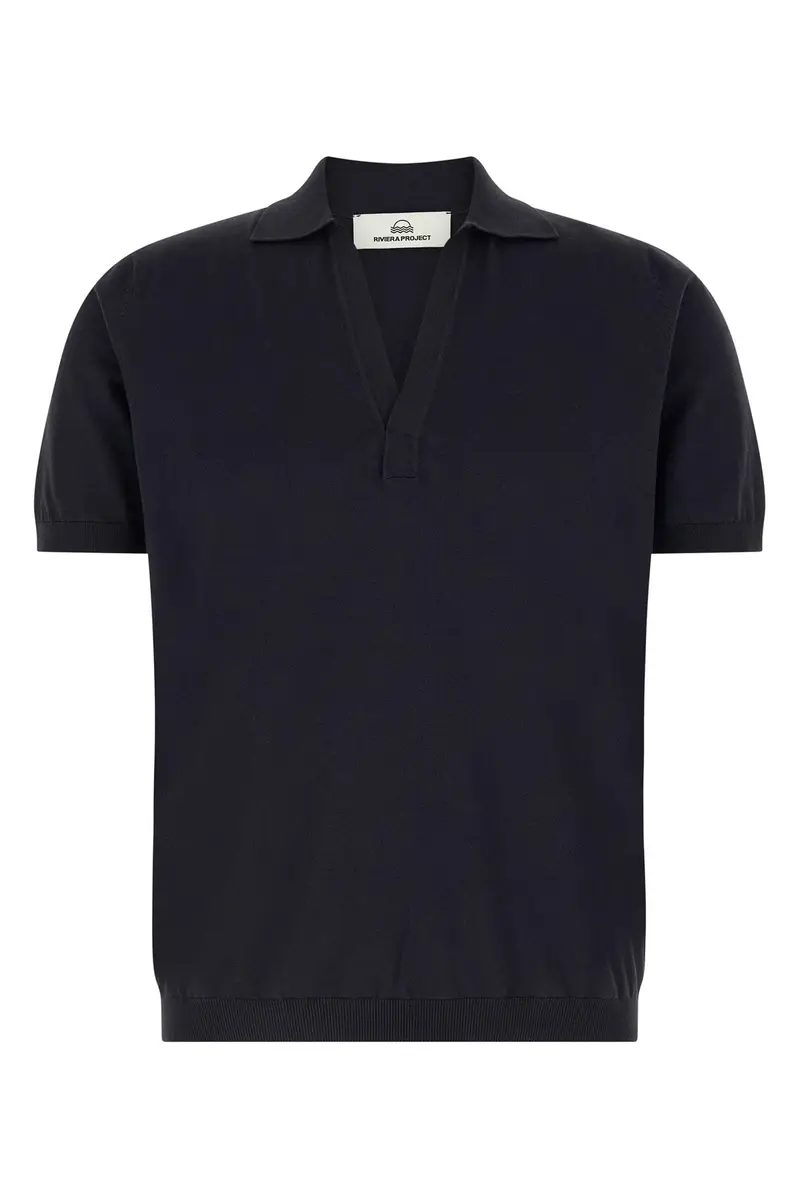 Polo Colletto Aperto Blu