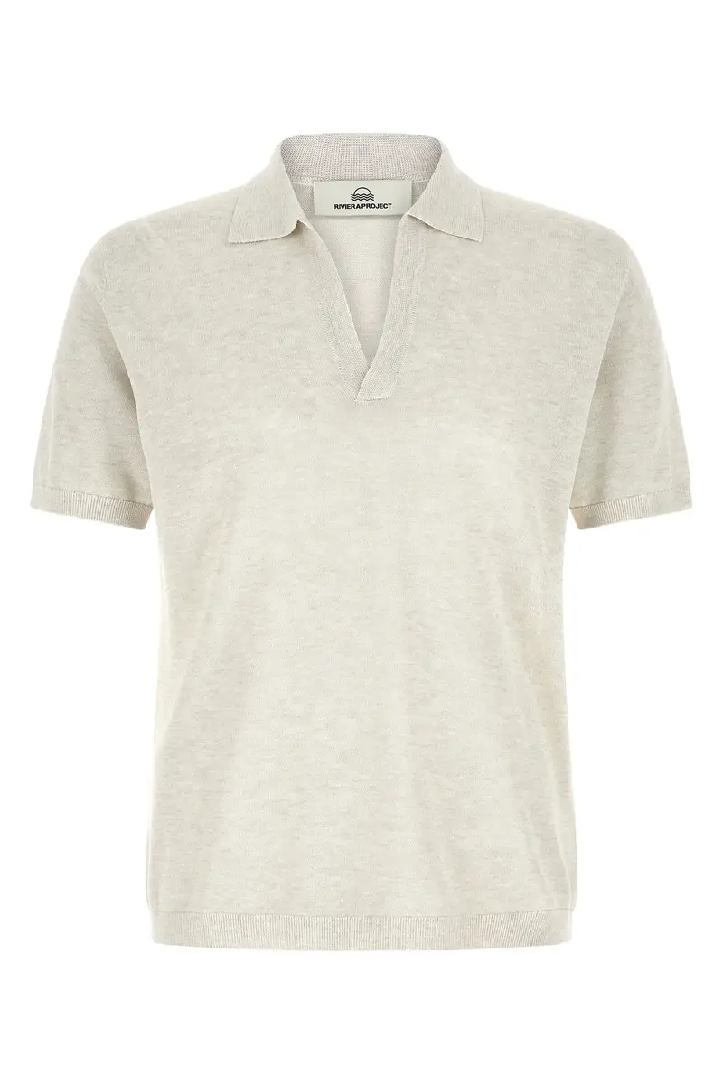 Polo Colletto Aperto Grigio