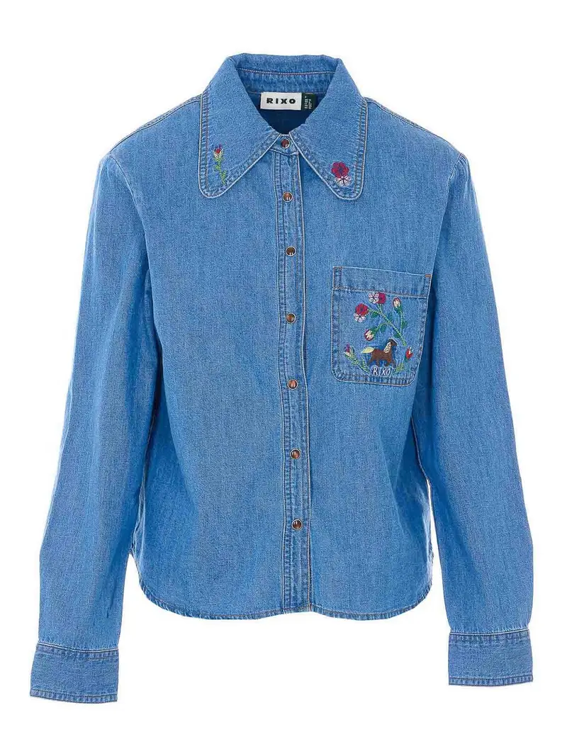 Camicia Edaline in chambray di cotone Blu
