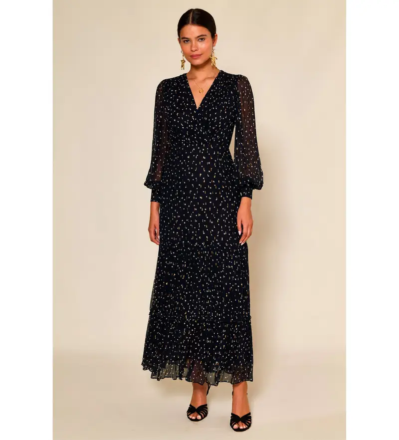 per donna 010 00066 424 06190 Abito blu navy Elsie (XS), Casual, Viscosa, Manica lunga Nero