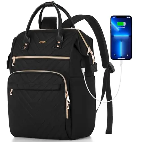 RJEU Zaino Università Donna,Zaino Porta PC Donna 15,6 Pollici,Impermeabile Borsa Computer per