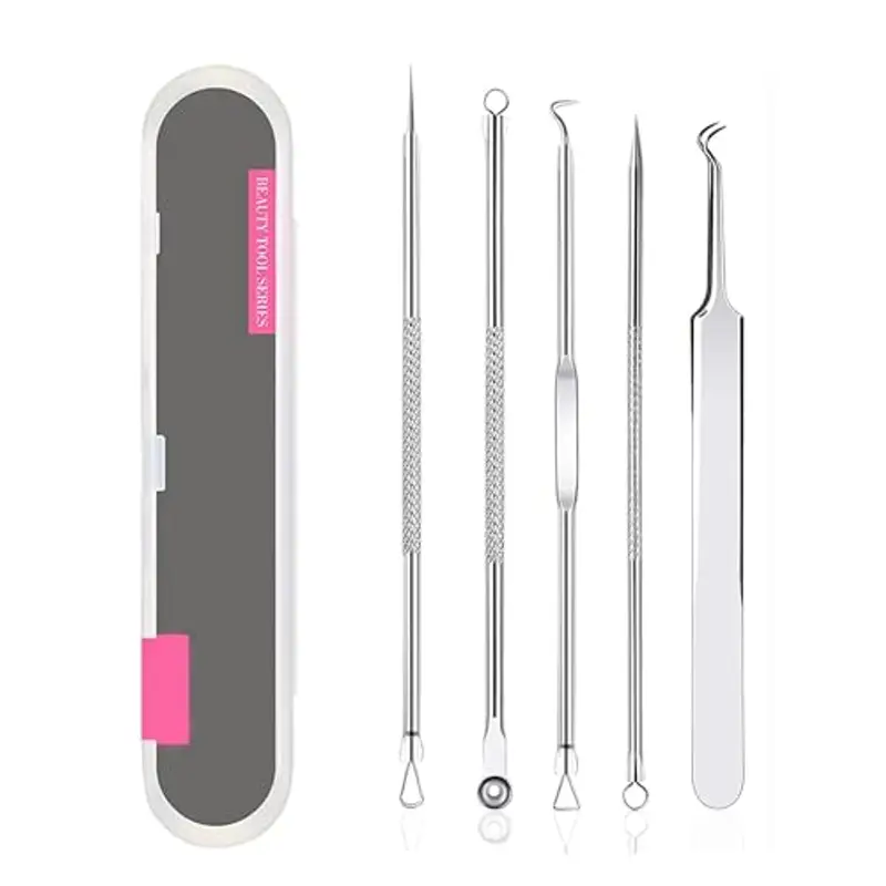 Rnitle strumenti Rimozione Punti Neri Naso Punti Bianchi, Acne[5 Pezzi], Brufoli Zit Incarniti, Adatto A Uomini E Donne, Acciaio inossidabile miniatura 2