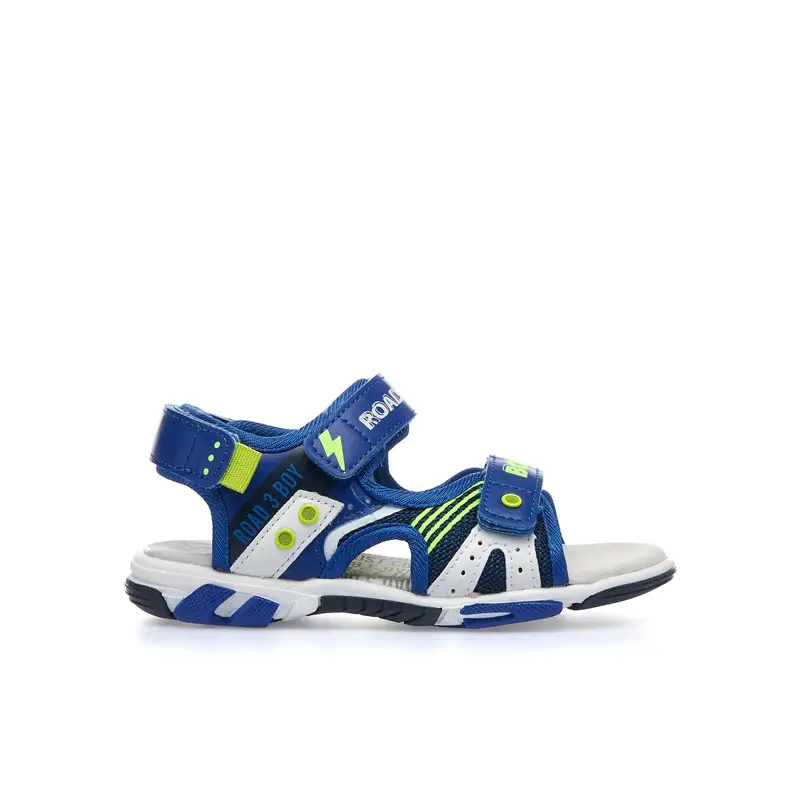 Sandali blu con logo e velcro