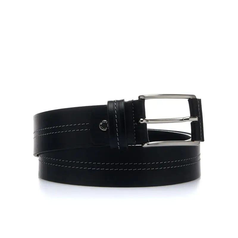 Cintura da uomo nera Road 3 con cuciture