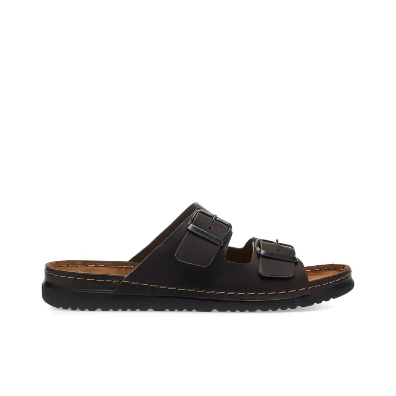 Sandali marroni da uomo doppia fibbia