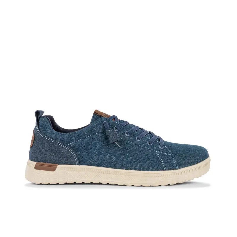 Sneakers blu da uomo in tessuto con lacci