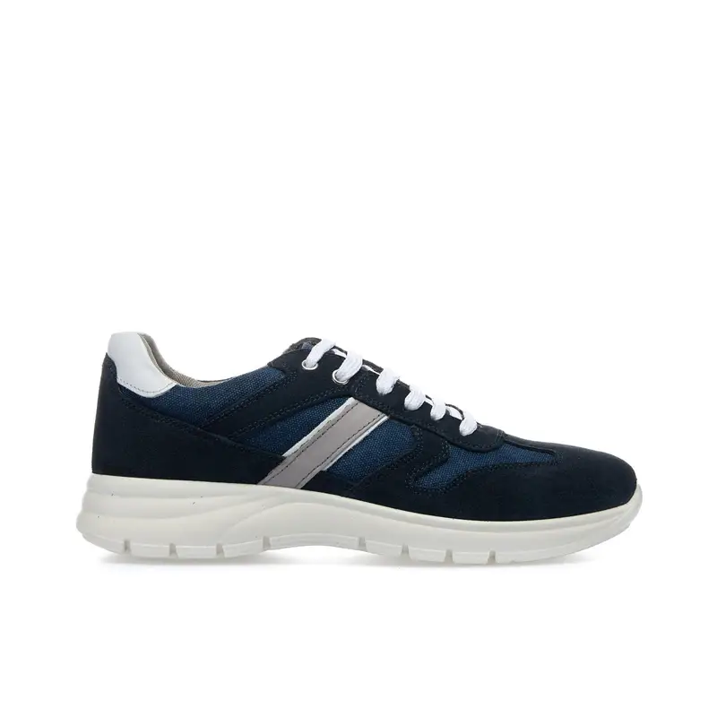Sneakers blu uomo 3 con suola alta