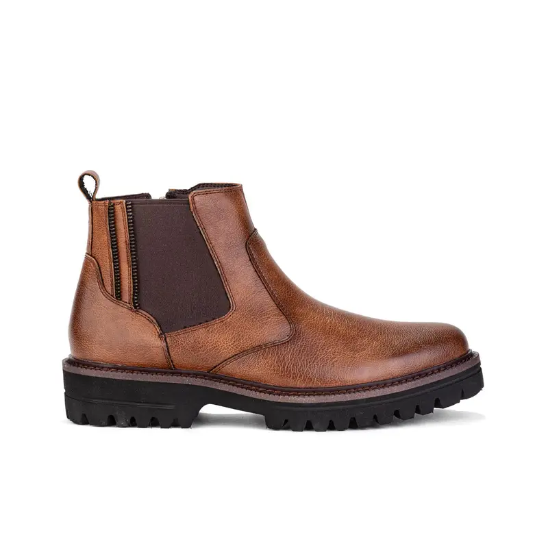 Stivaletti marroni chelsea con zip laterale interna