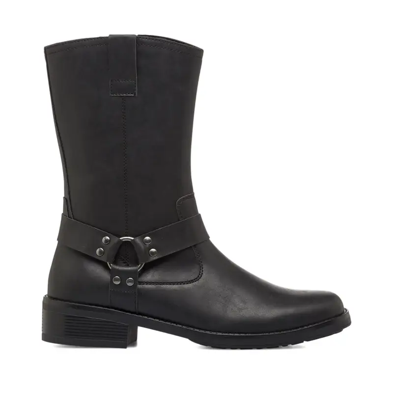 Stivali neri texani da uomo con fibbia