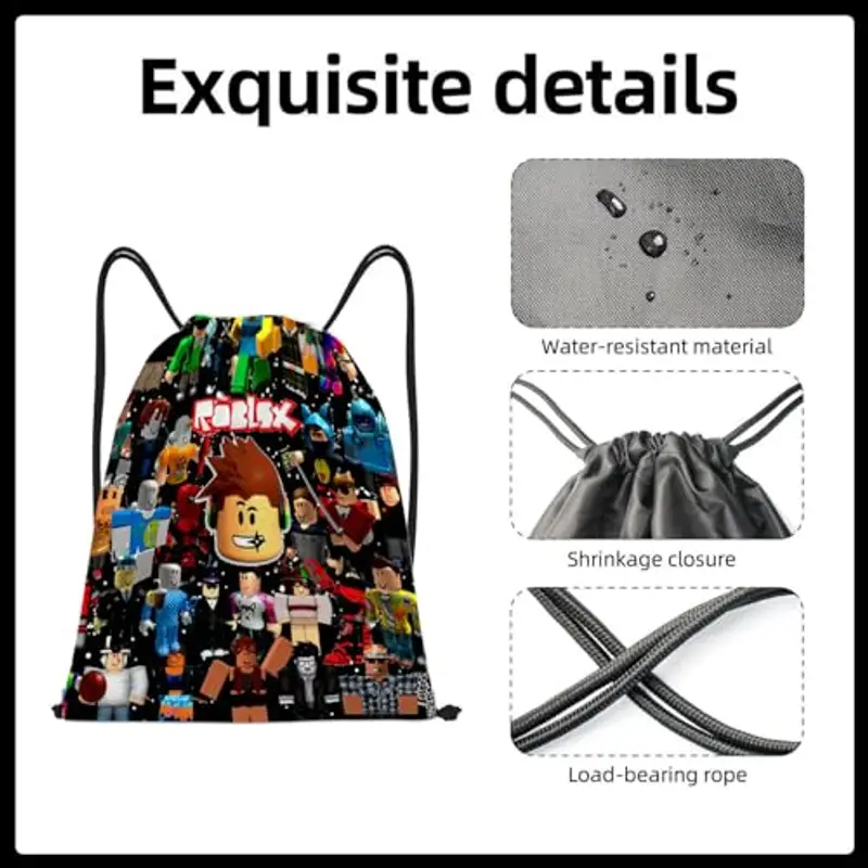 Rob-lox sacca sportiva?Rob-lox sacca palestra?Rob-lox sacchetta sportiva?Rob-lox Zaino con coulisse?Rob-lox Sacca Bambino?Adatto a ragazzi e ragazze miniatura 3
