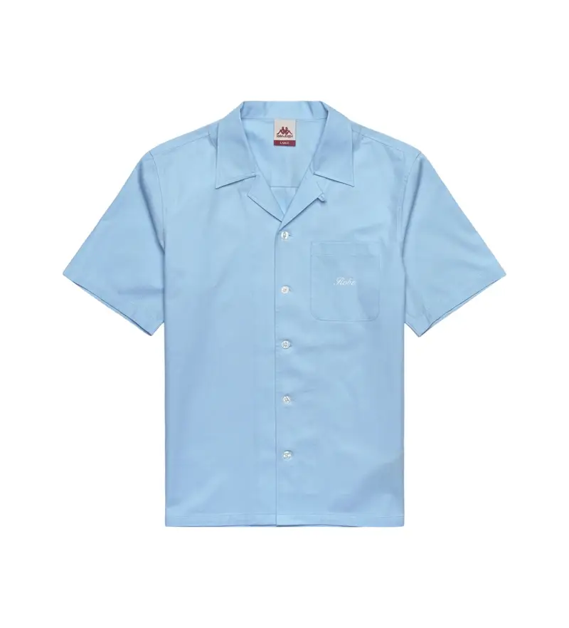 per uomo 631372W Camicia blu Aousja (S), Cotone, Manica corta