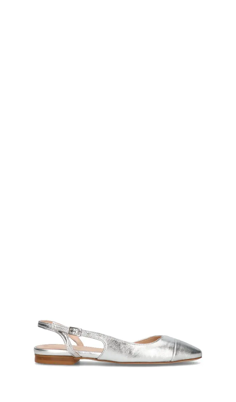 Slingback donna argento in pelle Vario