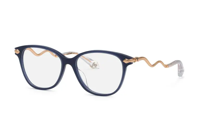 Donna Roberto Cavalli VRC121 956 Montature da vista Acetato Blu Farfalla