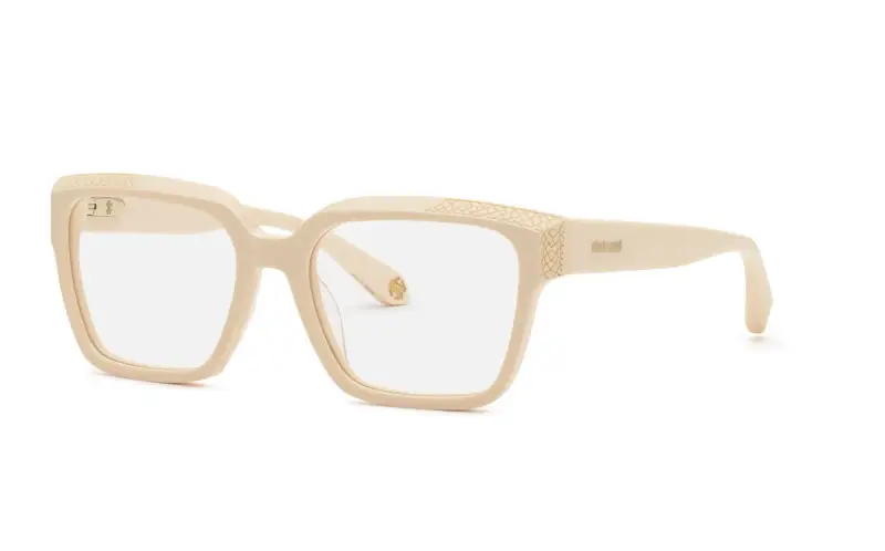 Roberto Cavalli Montature da vista Donna in acetato avorio squadrate