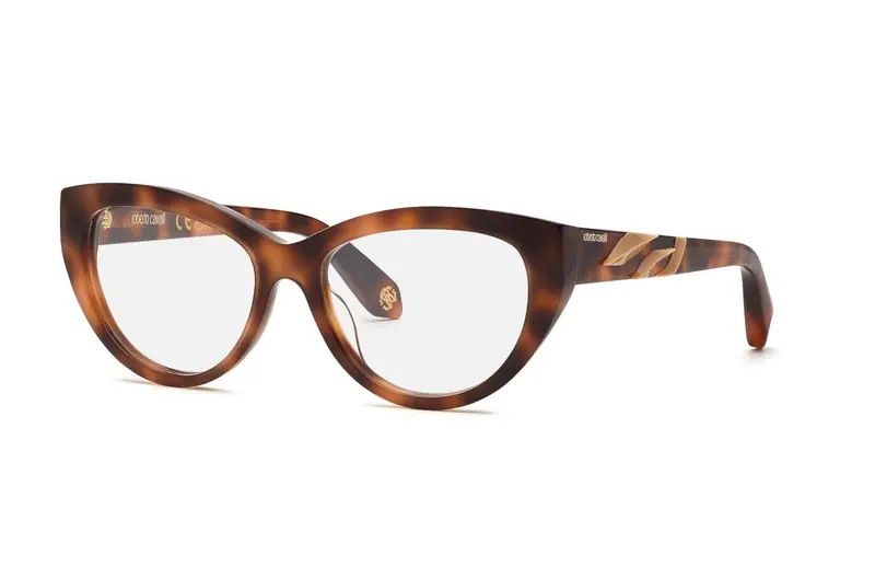 Roberto Cavalli Donna VRC024M  02BV Montature da vista Acetato Havana  Cat Eye