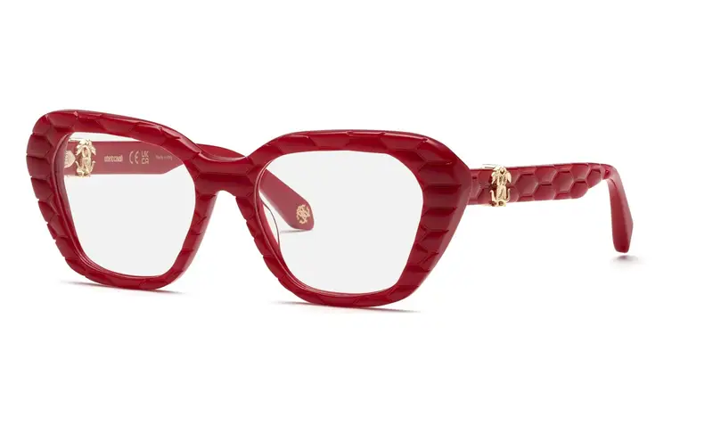 Roberto Cavalli Donna VRC070M  09EZ Montature da vista Acetato Rosso  Geometrica