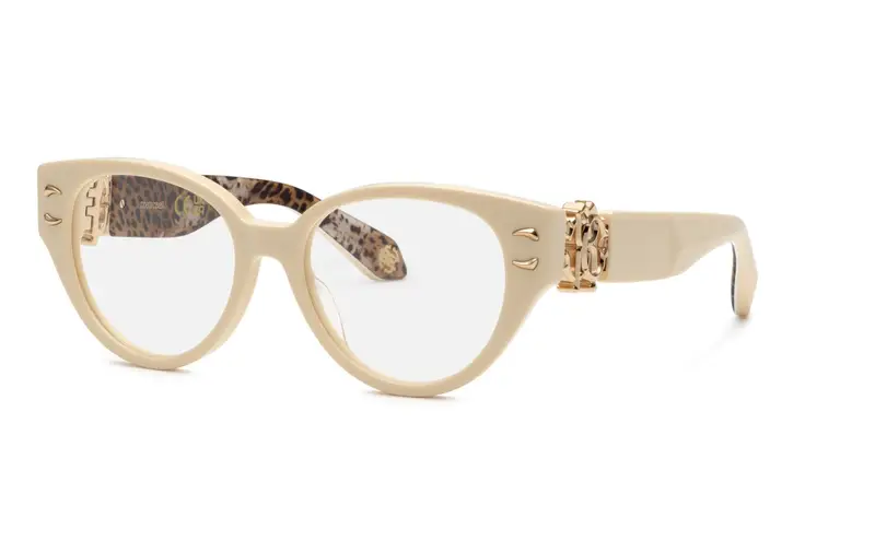 Roberto Cavalli Donna VRC076M  09X7 Montature da vista Acetato Avorio  Farfalla