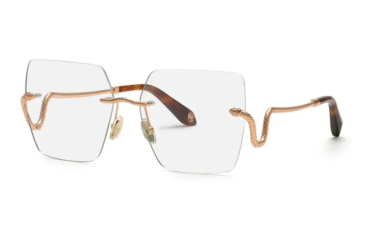 Roberto Cavalli Donna VRC077  08FC Montature da vista Metallo Oro  Squadrata