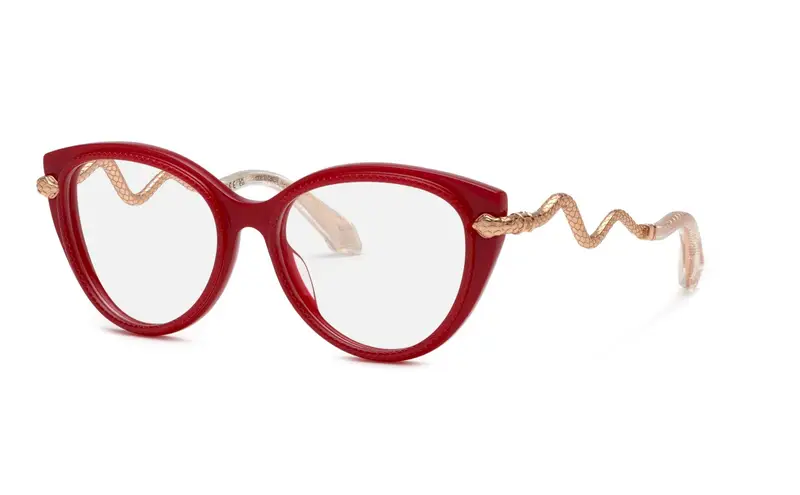 Roberto Cavalli Donna VRC105  09EZ Montature da vista Acetato Rosso  Farfalla