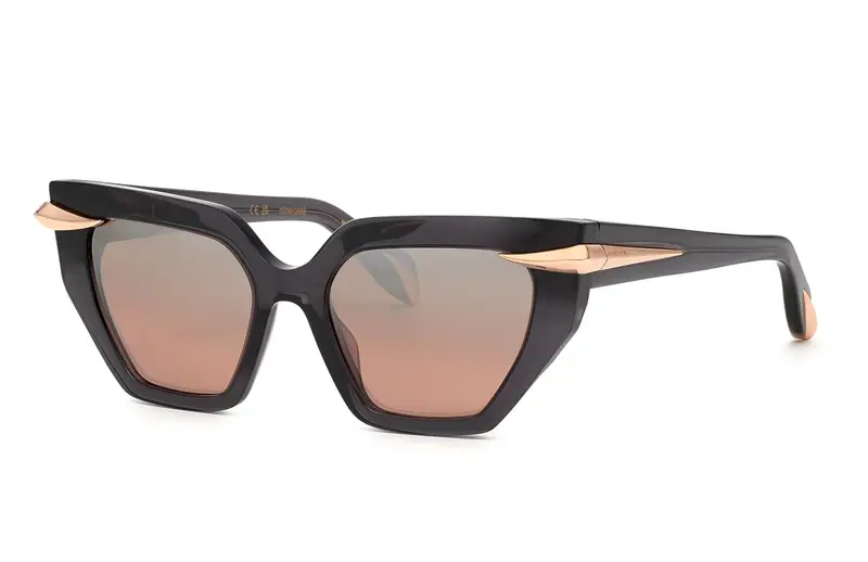 Roberto Cavalli Unisex SRC001M  705X Occhiali da sole Acetato Grigio Rosa Geometrica Normale Specchiato