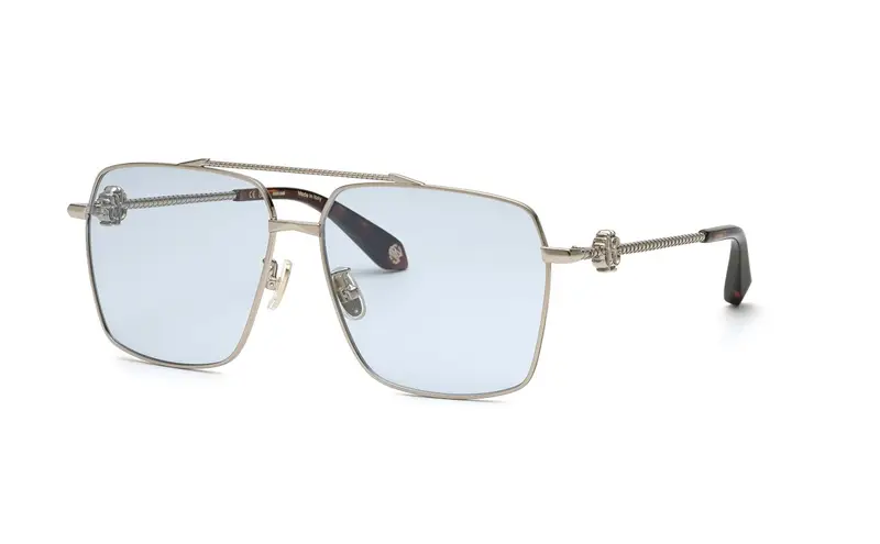 Roberto Cavalli Unisex SRC036V  08FF Occhiali da sole Metallo Oro Blu Squadrata Normale