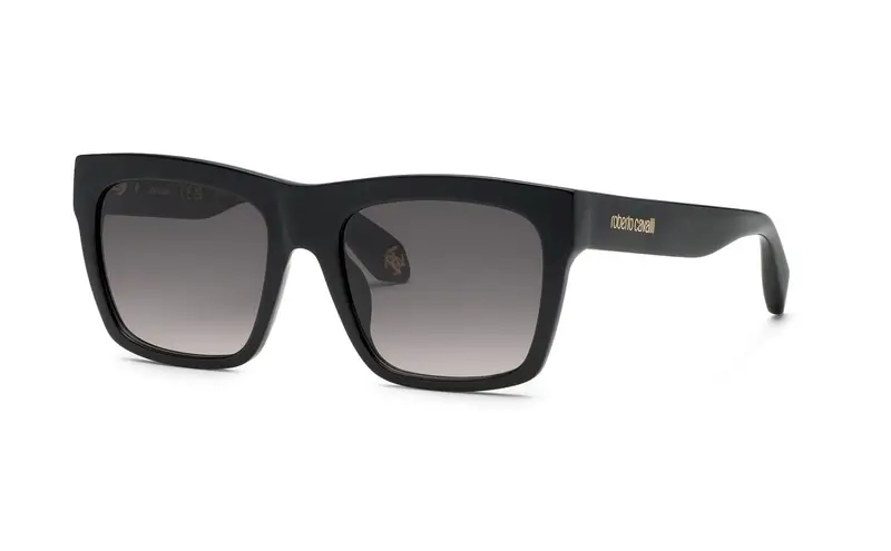 Roberto Cavalli Unisex SRC126M  700 Occhiali da sole Acetato Nero Fumo Squadrata Normale Sfumato
