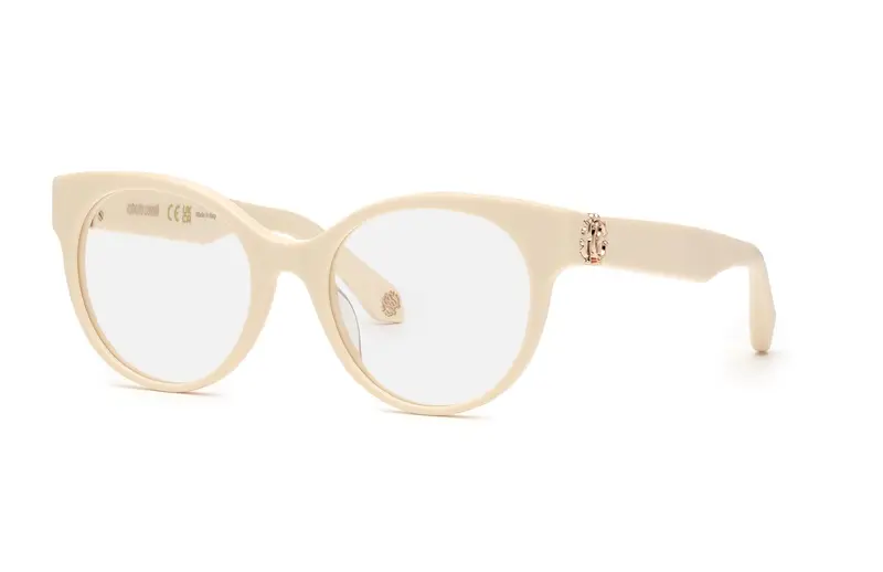 Roberto Cavalli Unisex VRC027M  09X7 Montature da vista Acetato Avorio  Farfalla
