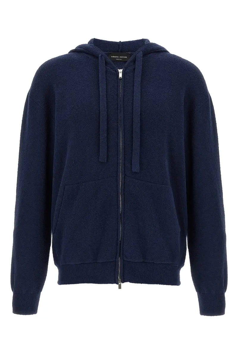 Felpa Con Cappuccio Spugnoso Blu