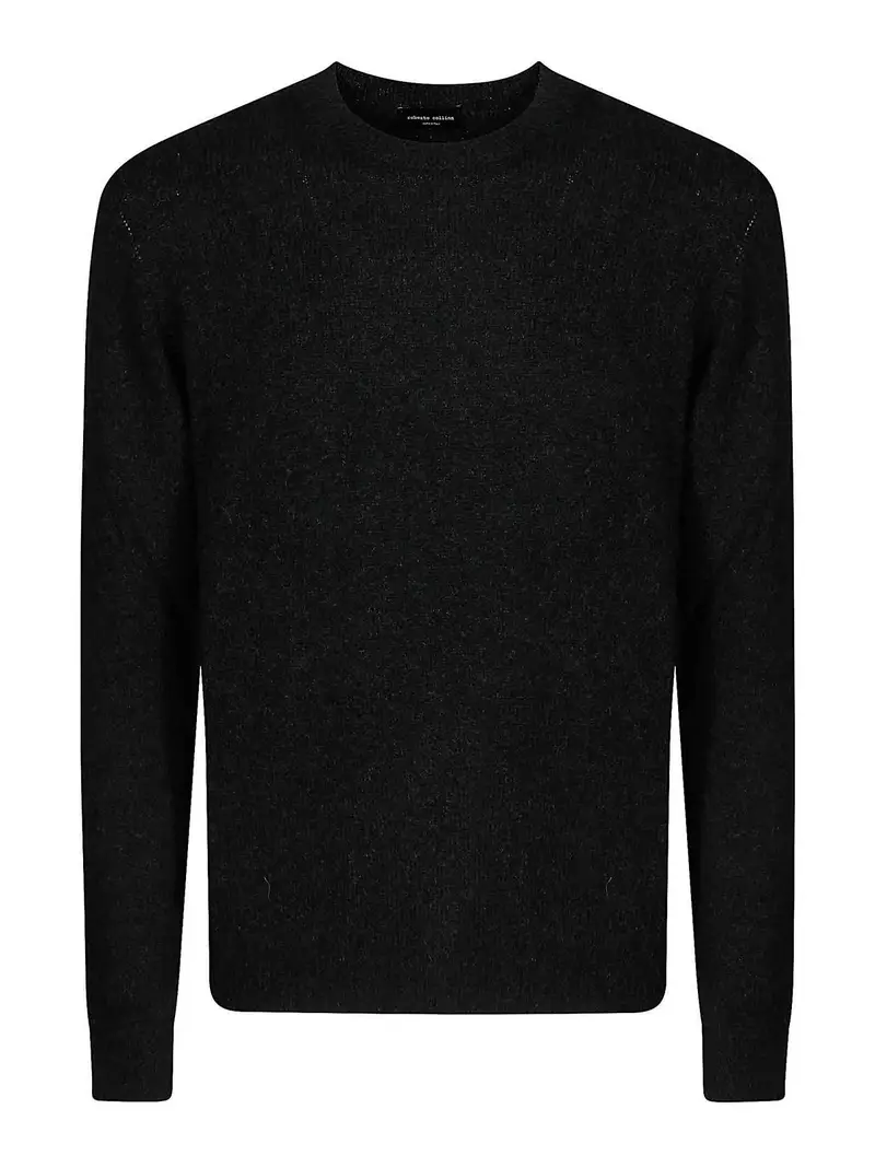 Girocollo a L in maglia Nero