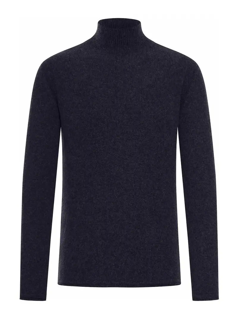 Maglione a collo alto in lana Blu