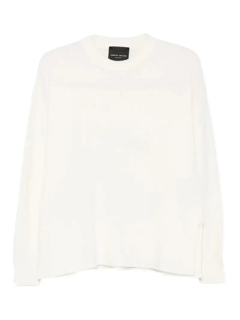 Maglione di lana e cashmere a equipaggiamento Bianco