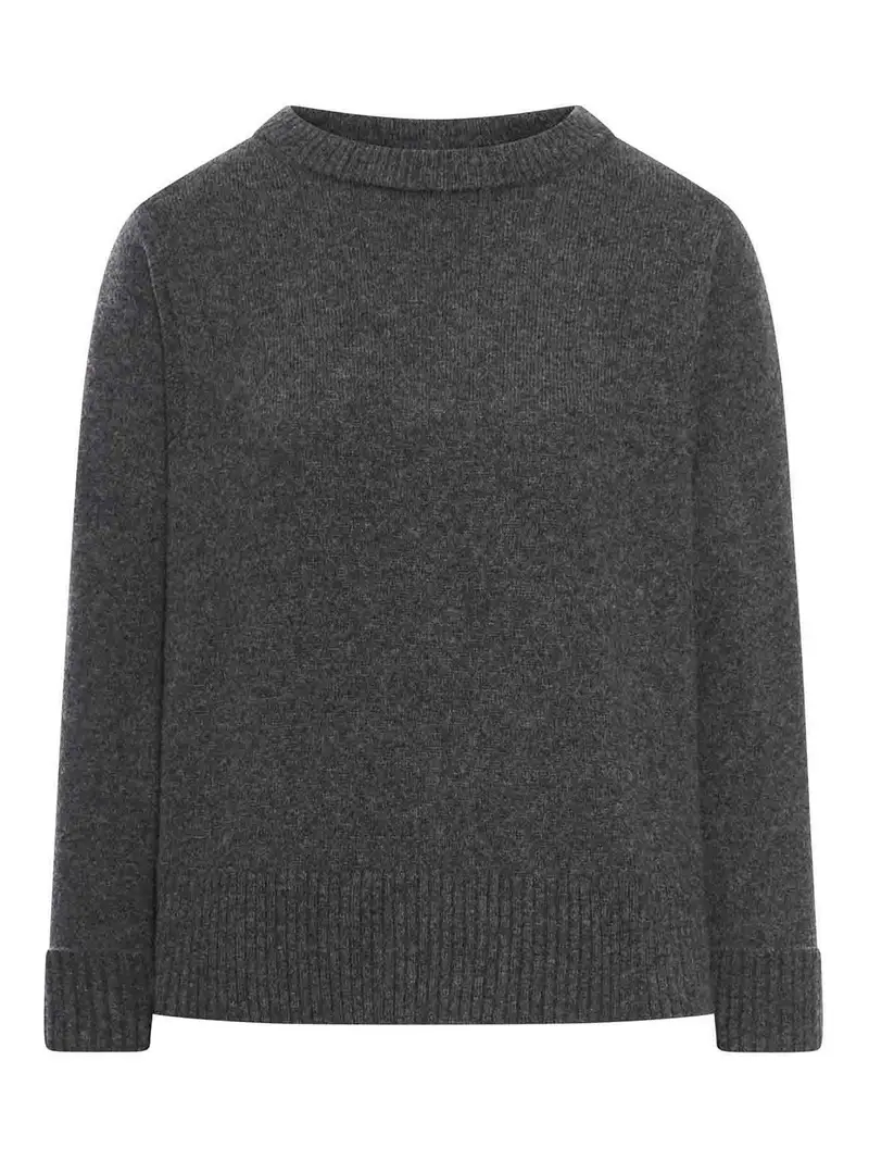 Maglione Girocollo In Misto Lana Grigio