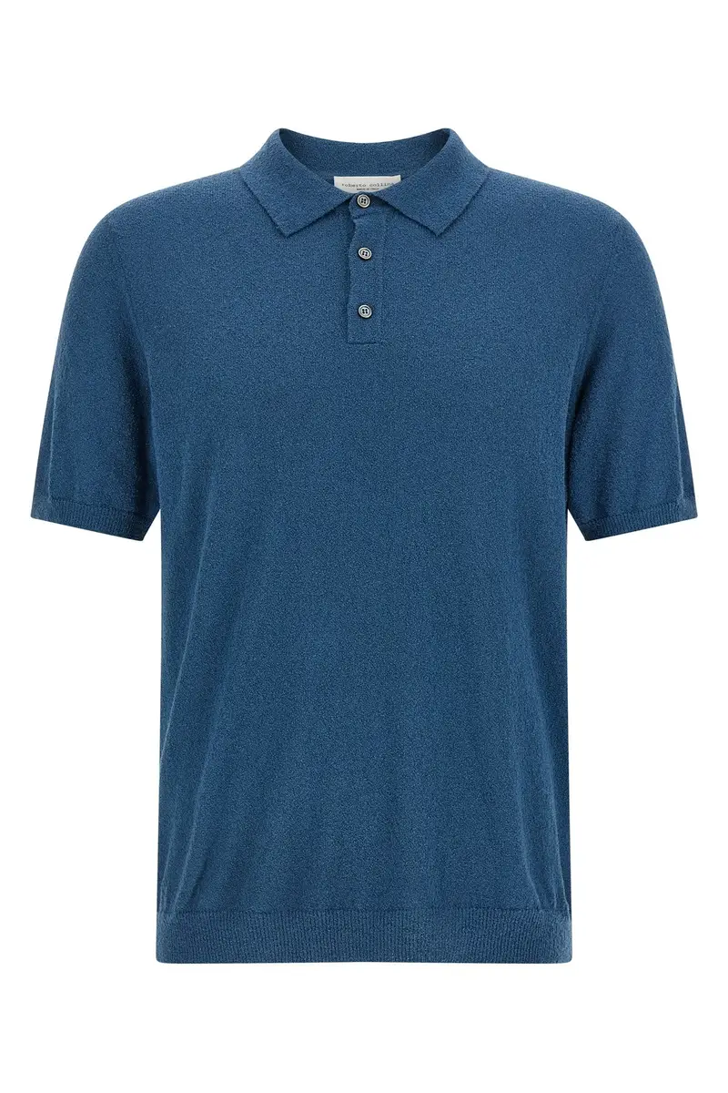 Polo Effetto Spugnoso Blu