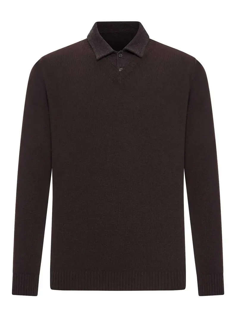 ROBERTO COLLINA Polo Marrone 4107695