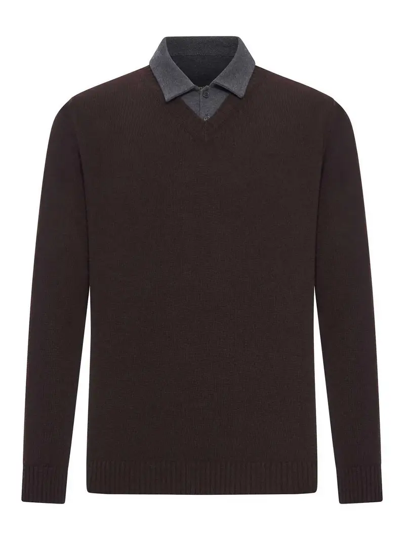 ROBERTO COLLINA Polo Marrone 3862048