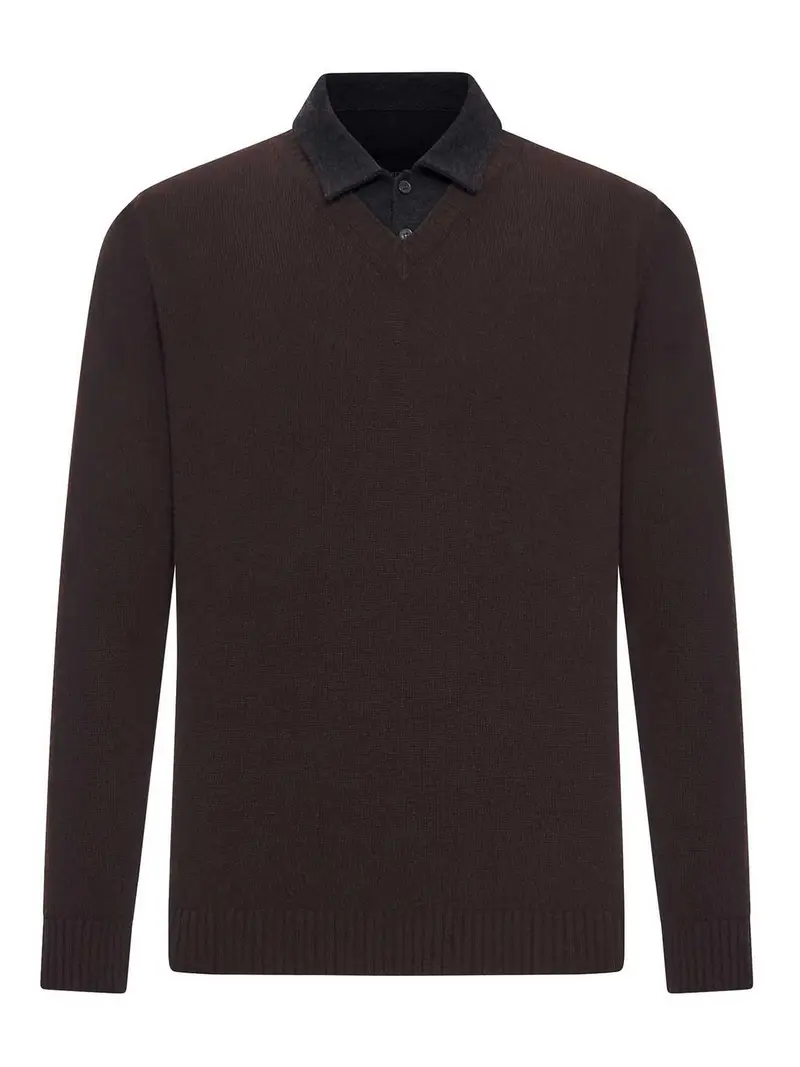 ROBERTO COLLINA Polo Marrone 4107696