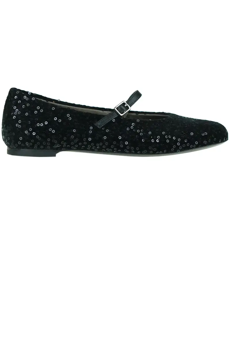 Ballerine in velluto con paillettes