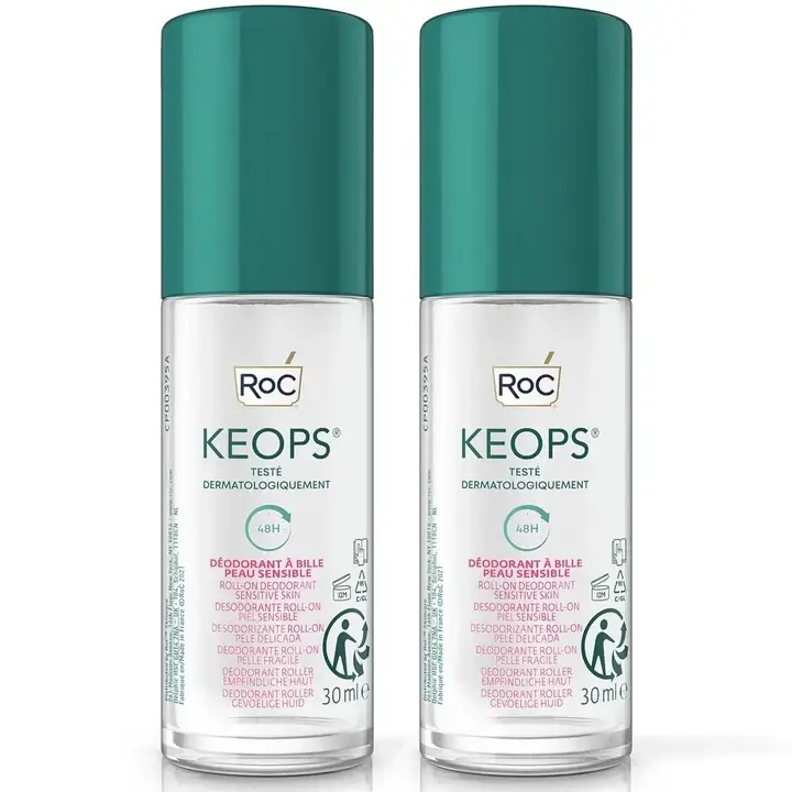Keops - Deodorante Sensibile - Aloe Vera - Pelle Sensibile - Roll-on - CONFEZIONE 2x30 ml