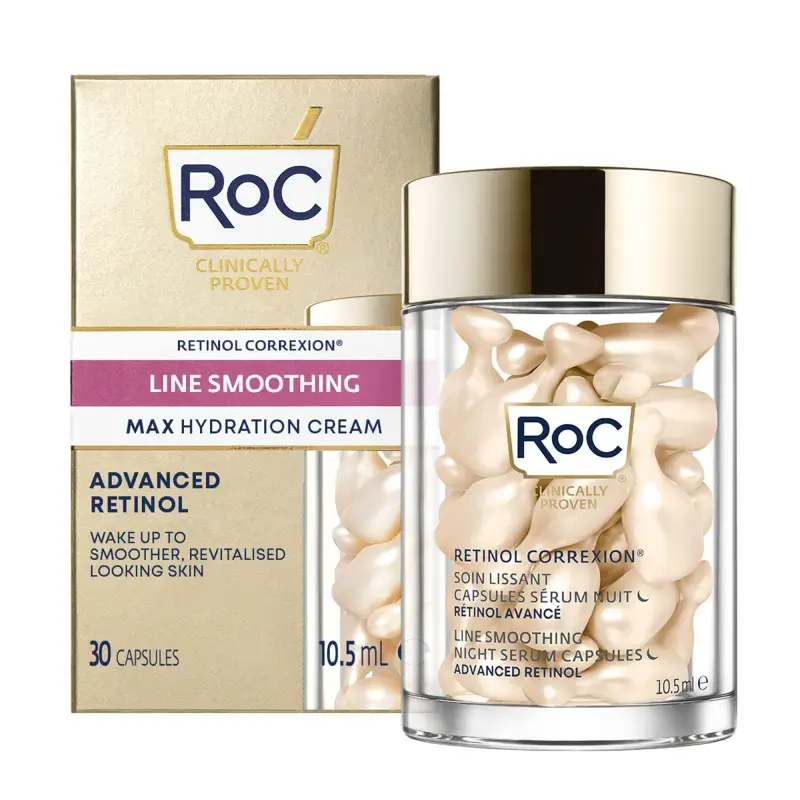 Retinol Correxion Line Smoothing Siero Viso Notte in Capsule - Trattamento antietà pelli mature,Crema antirughe,Siero antirughe