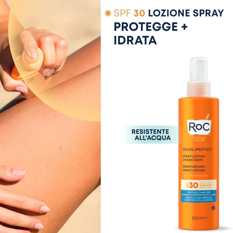 Soleil-Protect Lozione Spray Solare Corpo Idratante SPF30 - Solari alta protezione miniatura 2