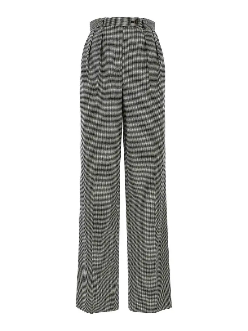 Pantaloni pied de poule Grigio