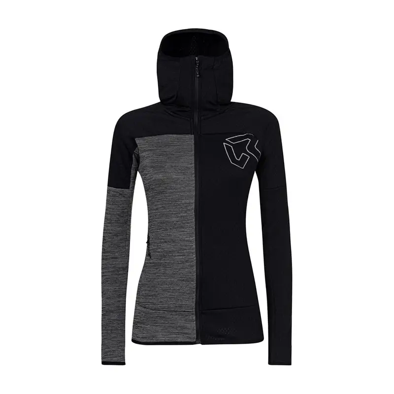 Fleece Kobra Hoodie Fz Caviar Gray Donna S