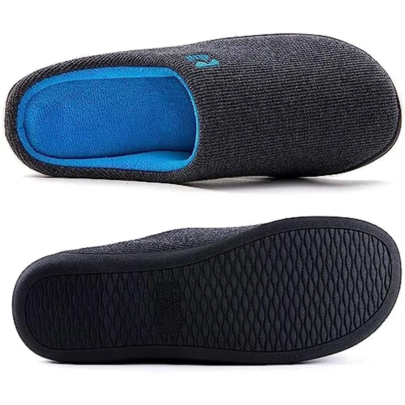 RockDove Bicolore Pantofola da Donna in Memory Foam, 36/37 EU, Grigio Scuro e Blu miniatura 2