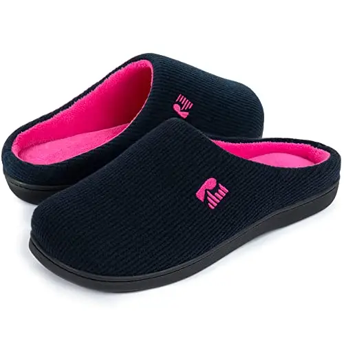 RockDove Bicolore Pantofola da Donna in Memory Foam, 38/39 EU, Scuro Navy e Fucsia miniatura 2