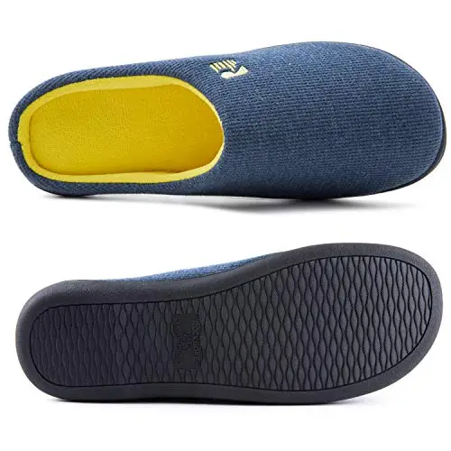 RockDove Bicolore Pantofola da Uomo in Memory Foam, 44/45 EU, Blu Navy e Giallo miniatura 2