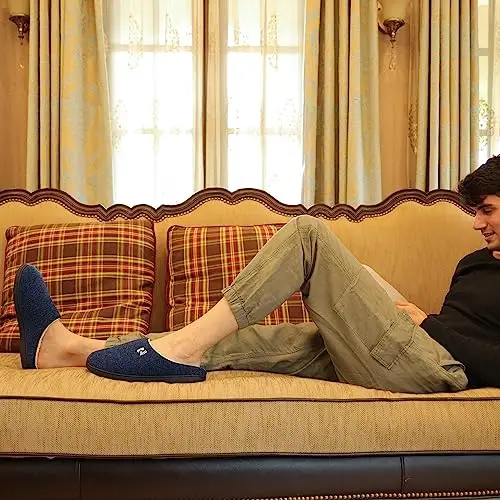 RockDove Pantofola Uomo Tipo Zoccolo con Schiuma Memory e Fodera in Pile Sherpa, 40/41 EU, Blu Navy miniatura 2